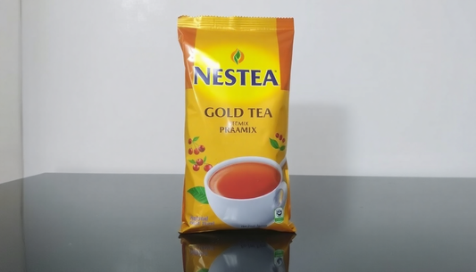 Nestea Masala Gold Tea pack displayed on a table showing Nestea Masala Gold Tea price in Delhi