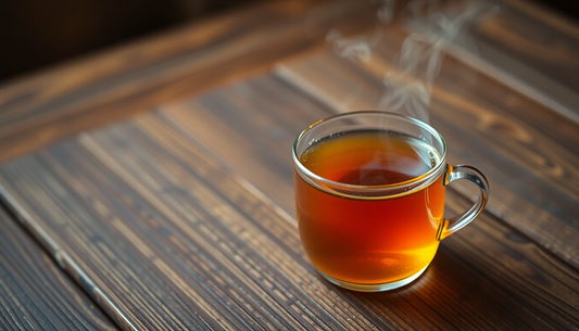 Steaming cup of tea on wooden table representing Nestea Masala Gold Tea Premix Supplier Near Me