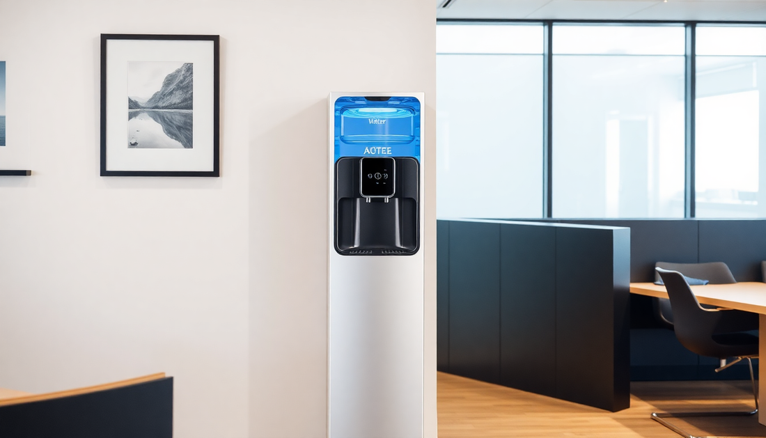 Modern water dispenser installed in a stylish office space for Water Dispenser Rental in MG Road Gurugram