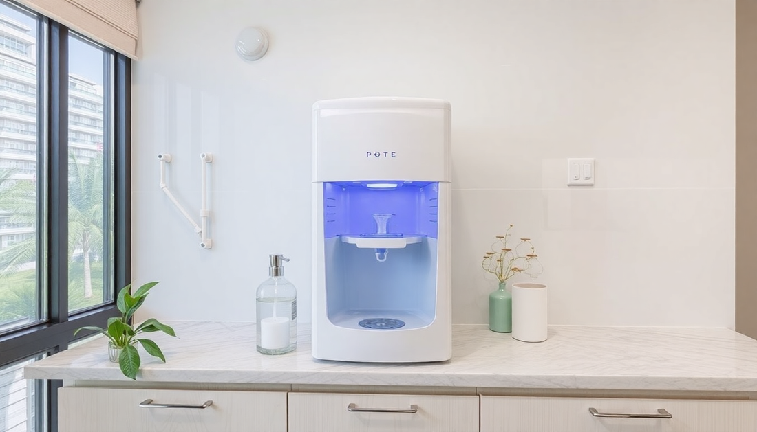 Modern coffee vending machine on rent tea coffee machine placed on kitchen counter with natural light