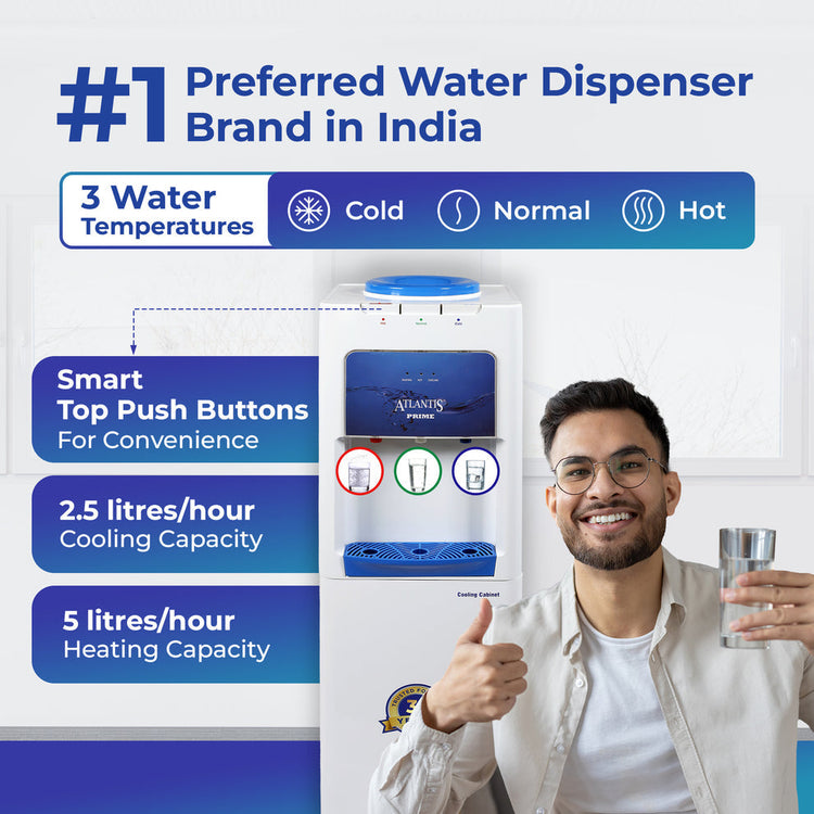 Atlantis Water Dispenser for Office: Reliable 3-Temp Delivery - COFFEE WALLA