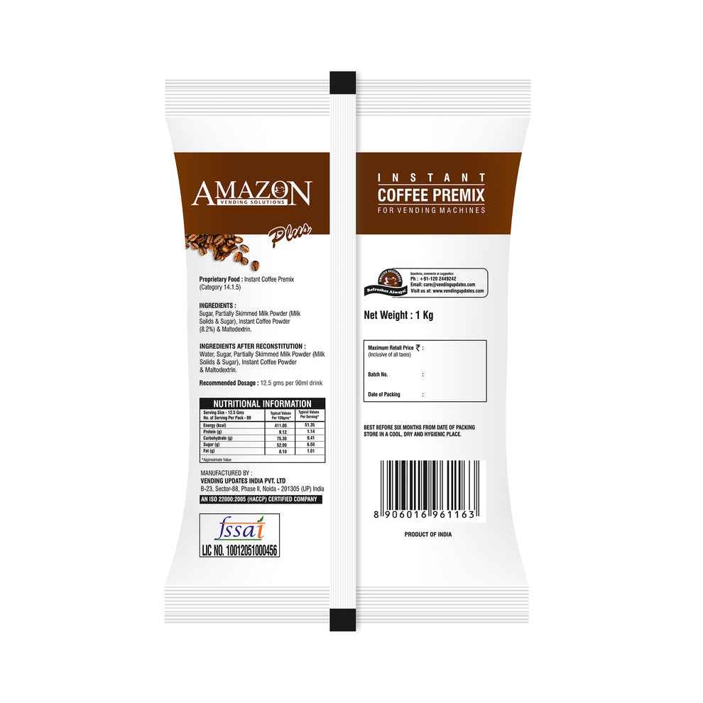 AMAZON PLUS COFFEE Coffee Machine Delhi 3 in 1 Coffee Powder for Office Use - COFFEE WALLA