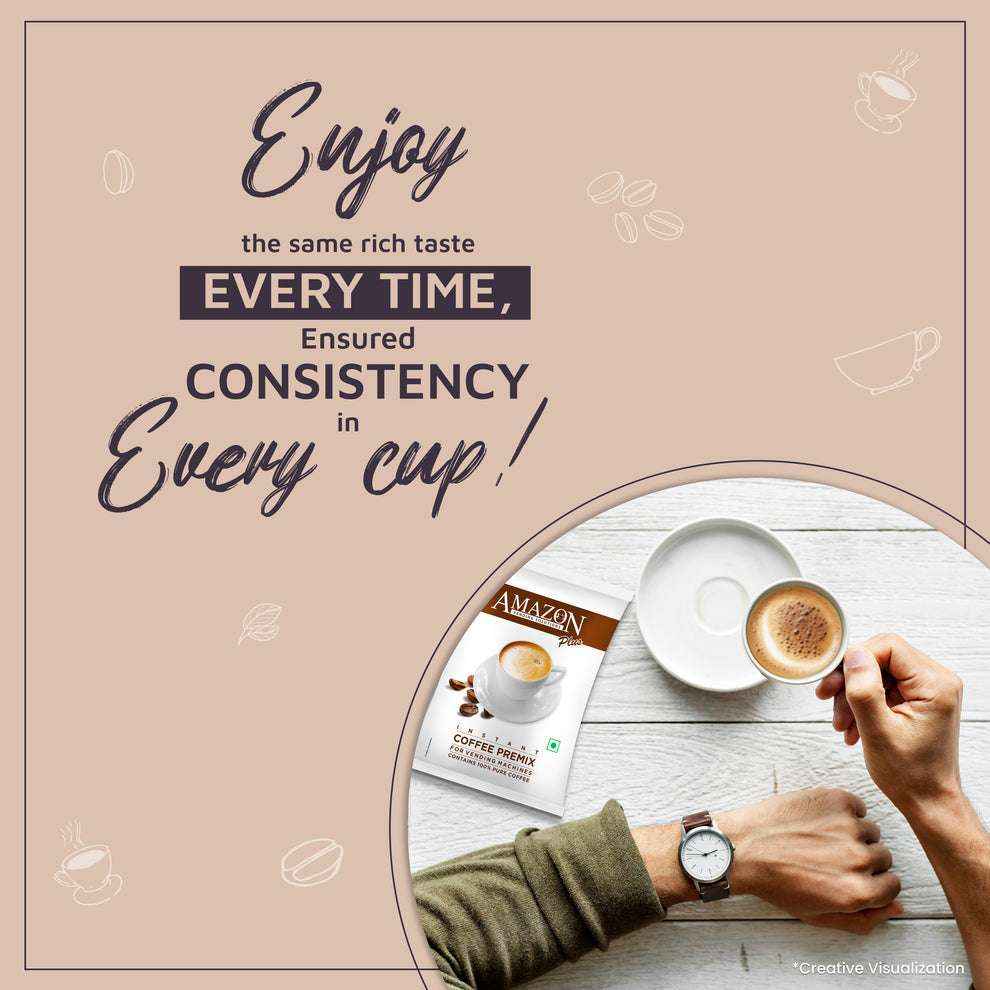 AMAZON PLUS COFFEE Coffee Machine Delhi 3 in 1 Coffee Powder for Office Use - COFFEE WALLA