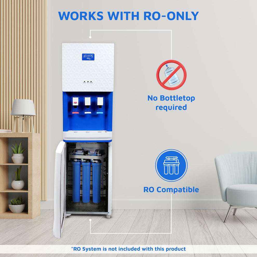 Atlantis Big Plus water dispenser for offices with RO compatibility and no bottletop required