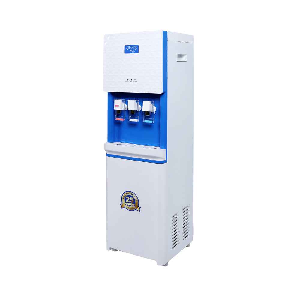 Atlantis Big Plus water dispenser for offices with three taps in white and blue design