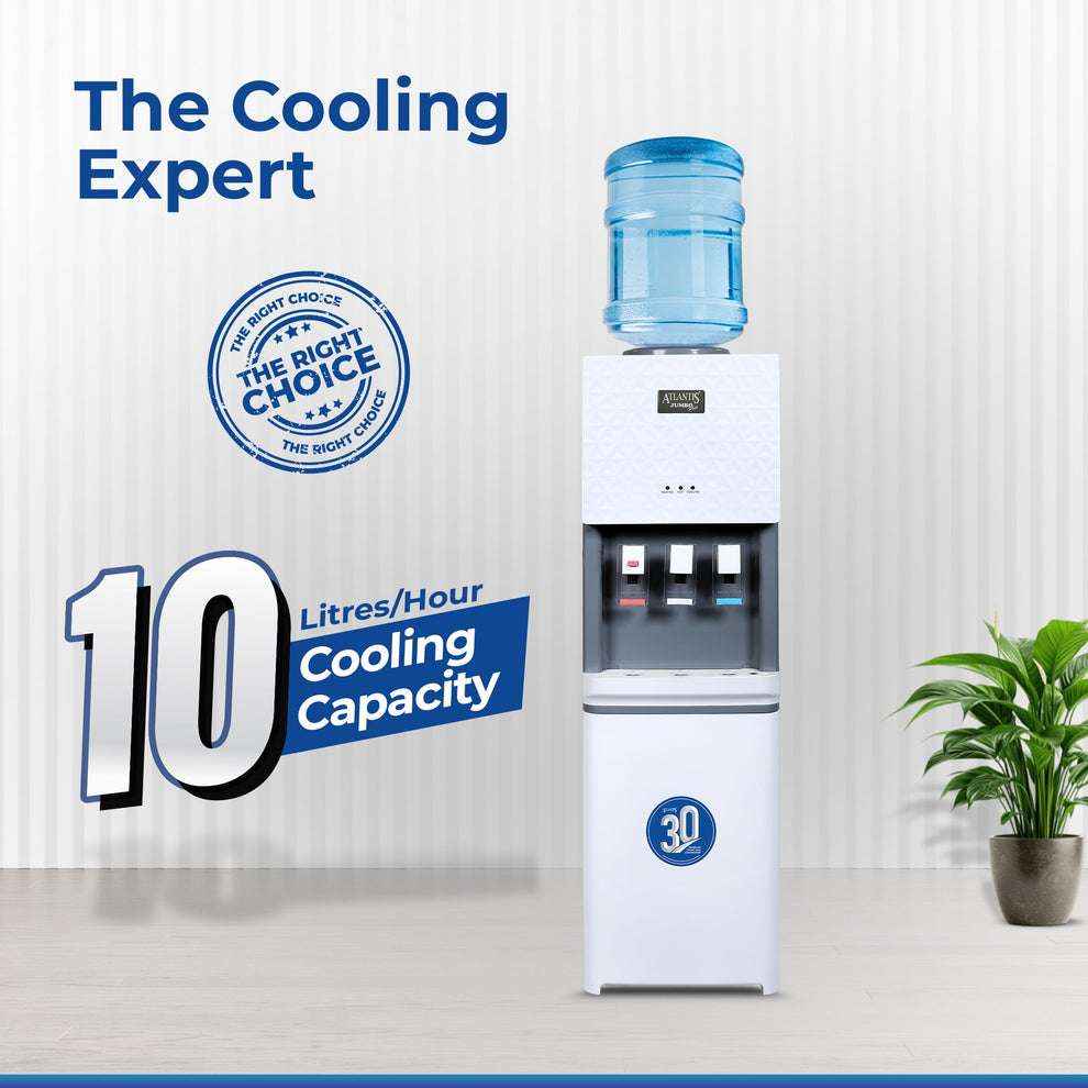 ATLANTIS JUMBO PLUS water machine with 10 litres per hour cooling capacity and water bottle on top