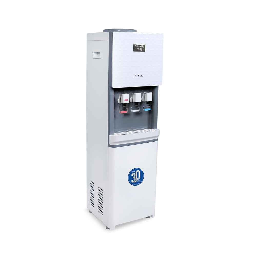 ATLANTIS JUMBO PLUS water machine white freestanding water dispenser with hot cold and normal water taps