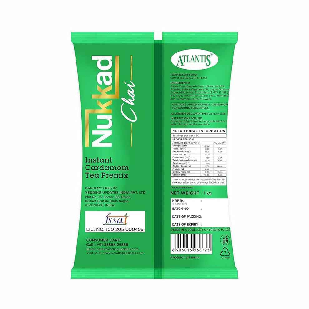 Atlantis Nukkad cardamom tea premix instant cardamom tea powder green packet 1 kg