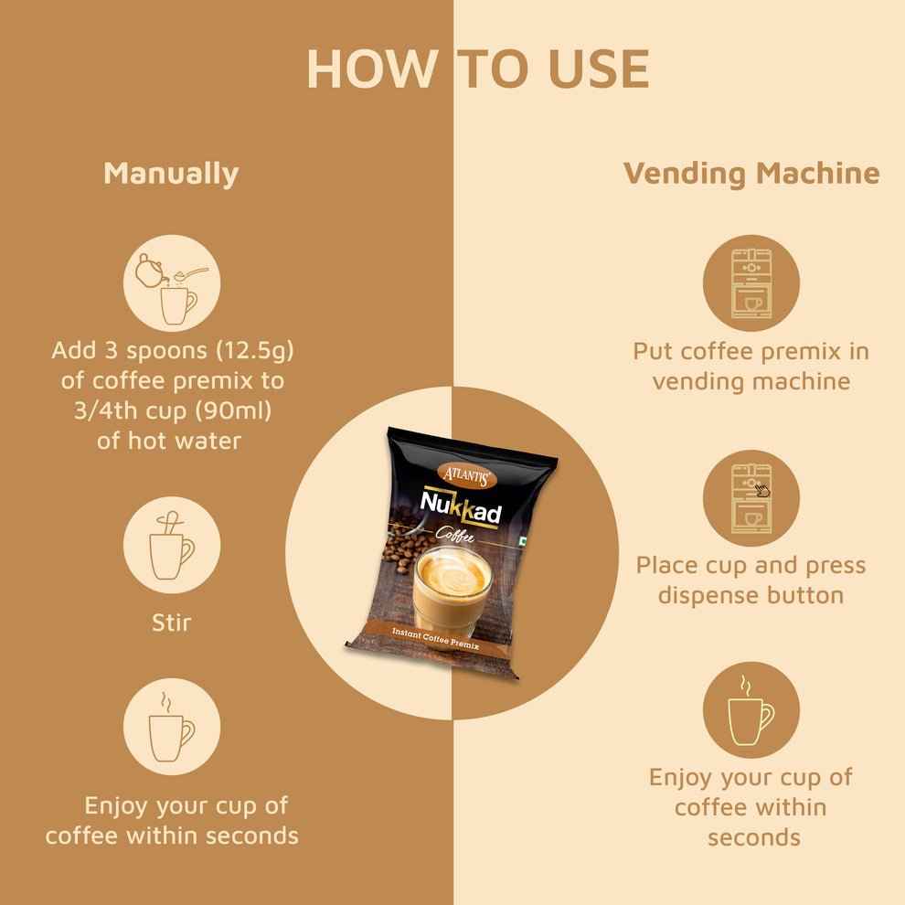 Atlantis Nukkad Instant Coffee Premix 1kg - 20 KG 1 BOX - COFFEE WALLA