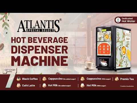 Atlantis select coffee machine hot beverage dispenser with options for coffee, tea and hot milk