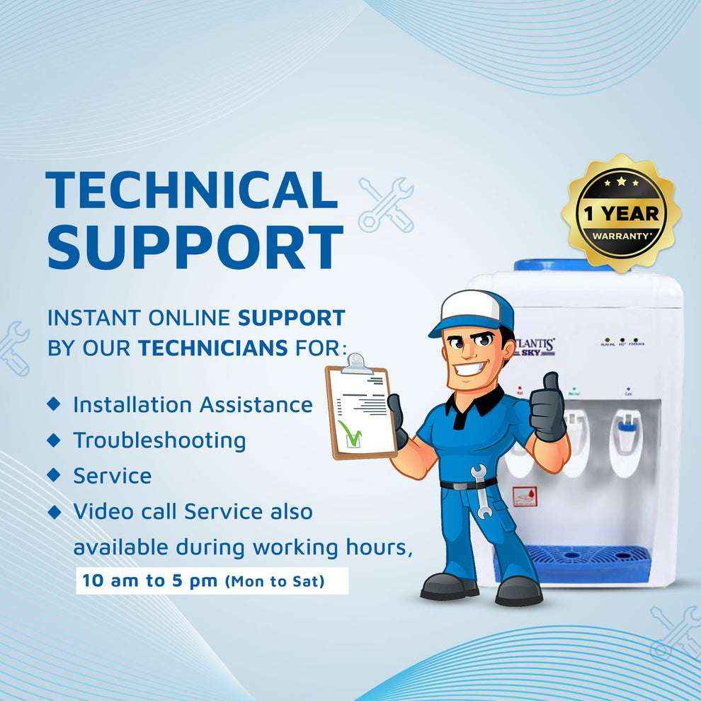 Atlantis Sky water dispenser with hot and cold tap and technical support services by technicians