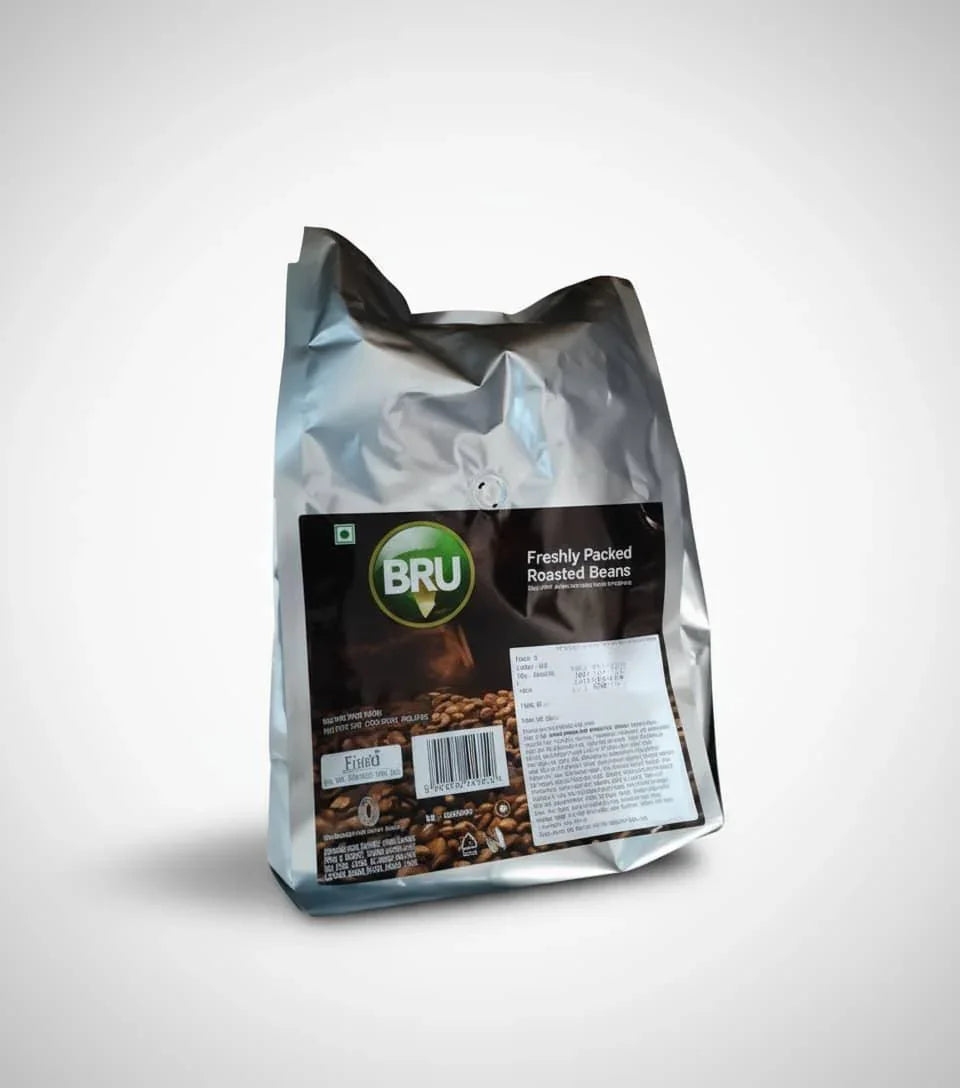 Bru coffee roasted beans price india bag of freshly packed roasted coffee beans from Tea coffee vending service