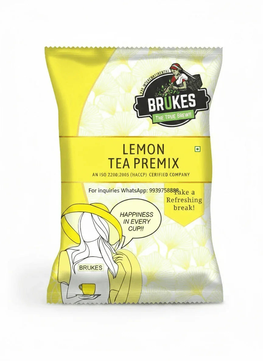 Brukes Lemon Tea Premix 1kg - Refreshing Beverage - COFFEE WALLA CALL ANY REQUIREMENT 99397588888 24*7
