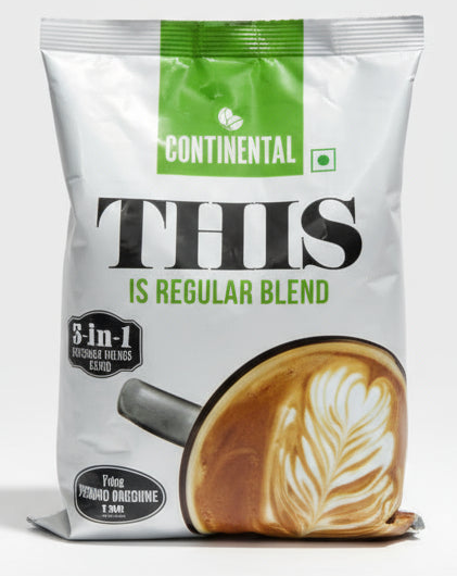 Continental THIS regular blend coffee premix packet featuring 3-in-1 instant mix and latte art cup for office coffee vending premix Delhi