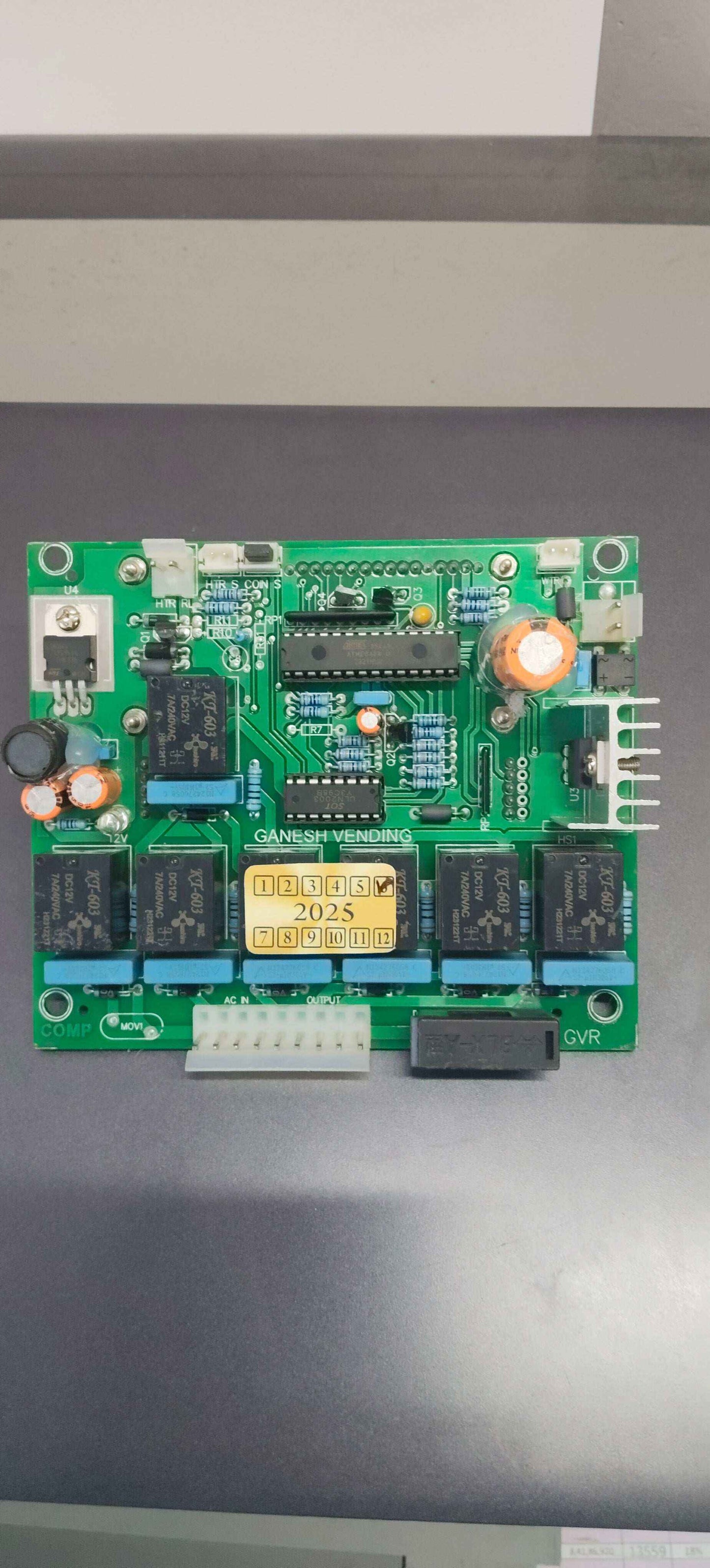 Electronic circuit board for Nescafe tea coffee vending machine with multiple relays and components