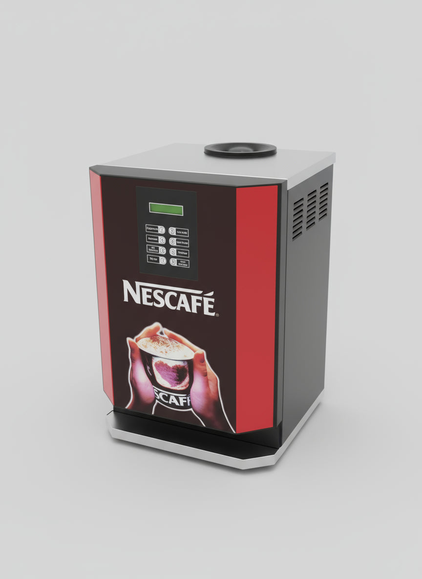 Nescafe coffee machine for office multi 8 option 4 lane with digital control panel in storage area