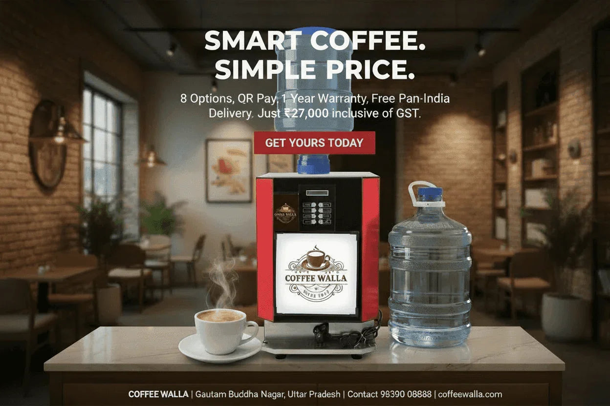 Coffee walla 8 option ligh display and wifi payment option coffee machine use phone paybusness app payment received
