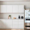Atlantis coffee machine service center Delhi NCR white kitchen cabinets with coffee machine on counter