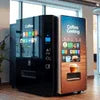 Coffee machine rental with modern vending machines offering various coffee options