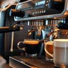 Atlantis coffee machine price espresso brewing with portafilter and cup under steam wand