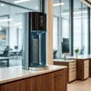 Atlantis floor standing water dispenser Noida model placed on office countertop for easy water access