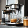 Espresso machine brewing coffee shots showing best coffee vending machines for offices