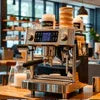 Atlantis coffee machine dealers in Noida showcase advanced espresso machine in modern cafe setting