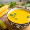 best soup premix for office vending creamy corn soup in bowl with corn cobs