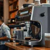Coffee vending machine close-up on counter in cafe showing brewing area where to buy coffee vending machines near me
