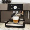 Atlantis coffee machine Indirapuram prices with espresso brewing in a clear glass cup