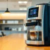 Atlantis Basic table top tea coffee machine Noida model brewing fresh coffee on wooden counter