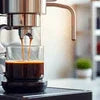 Coffee vending machines Noida brewing fresh espresso shot with coffee stream