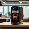 Nescafe coffee machine rental Gurgaon black model with dual dispensing taps in office setting