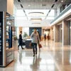 Atlantis coffee machine Sector 32 Noida near me in modern office lobby with people walking