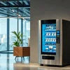 Atlantis tea coffee vending machine with multiple beverage options in modern office lobby