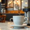 Atlantis Kadak Tea premix price shown with a cup of tea in a cozy cafe setting