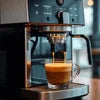 Atlantis coffee machine Sector 18 Noida making espresso with crema in a glass cup