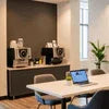Best vending machines for offices with coffee and snack options in a modern office lounge