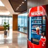 Nescafe vending machine Sector 150 Noida red coffee dispenser in modern office hallway
