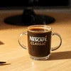 Nescafe Classic coffee cup on wooden table showcasing the best coffee machine in Noida brew