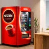 Nescafe Coffee Vending Supplier Faridabad branded red coffee vending machine in office setting