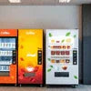 Tea coffee vending machine with multiple beverage options in an indoor setting