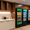 Coffee station with Nescafe 3-lane vending machine variant and refrigerated drink coolers