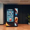 Nescafe vending machine with coffee options and cup dispenser in office setting