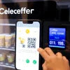 Celeceffer digital payment coffee vending machine Noida with QR code scanner and touchscreen interface