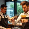 Brewdays coffee premix served by barista in cafe setting