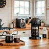 coffee vending machines for offices in Noida with modern coffee makers on wooden kitchen counter