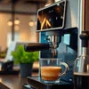 Modern office coffee machine Delhi brewing fresh espresso in a sleek office environment