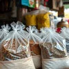 Packed brown sugar sacks for retail sale in local market
