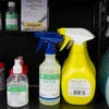 Best sanitizing sprays in Noida including spray bottles and hand sanitizer on display